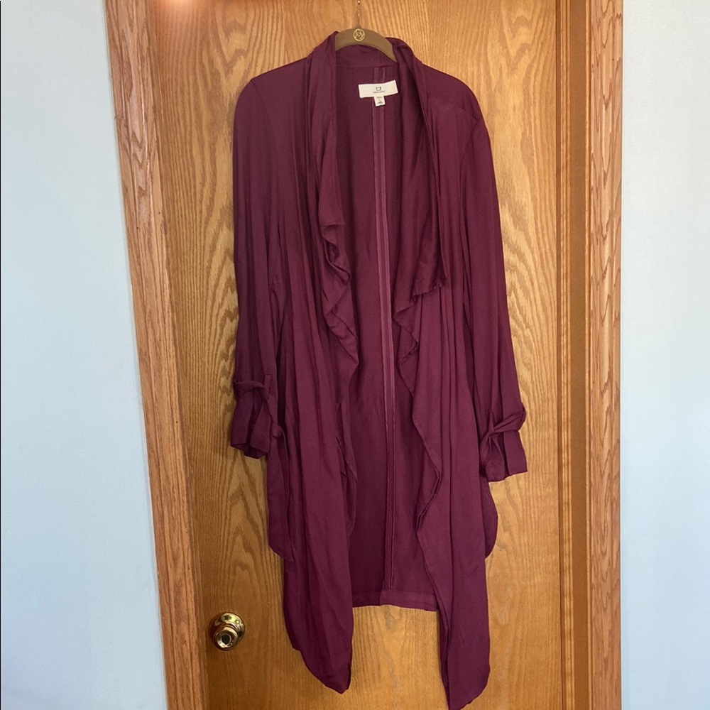 Thread & Supply Wine Tie Cardigan Cotton